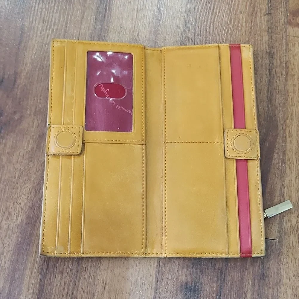 GUC Hammitt 110 North Leather Mustard Fauc Croc Wallet